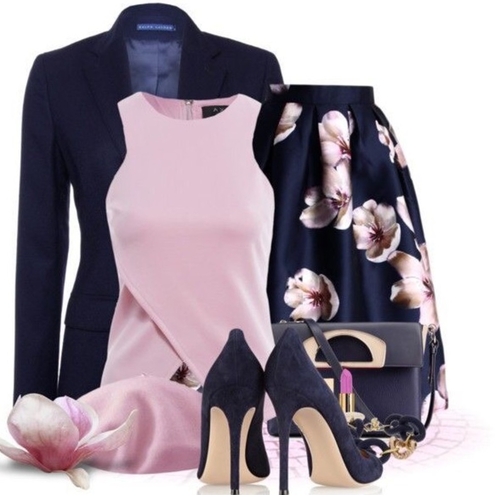 Pretty A Line Floral Skirt